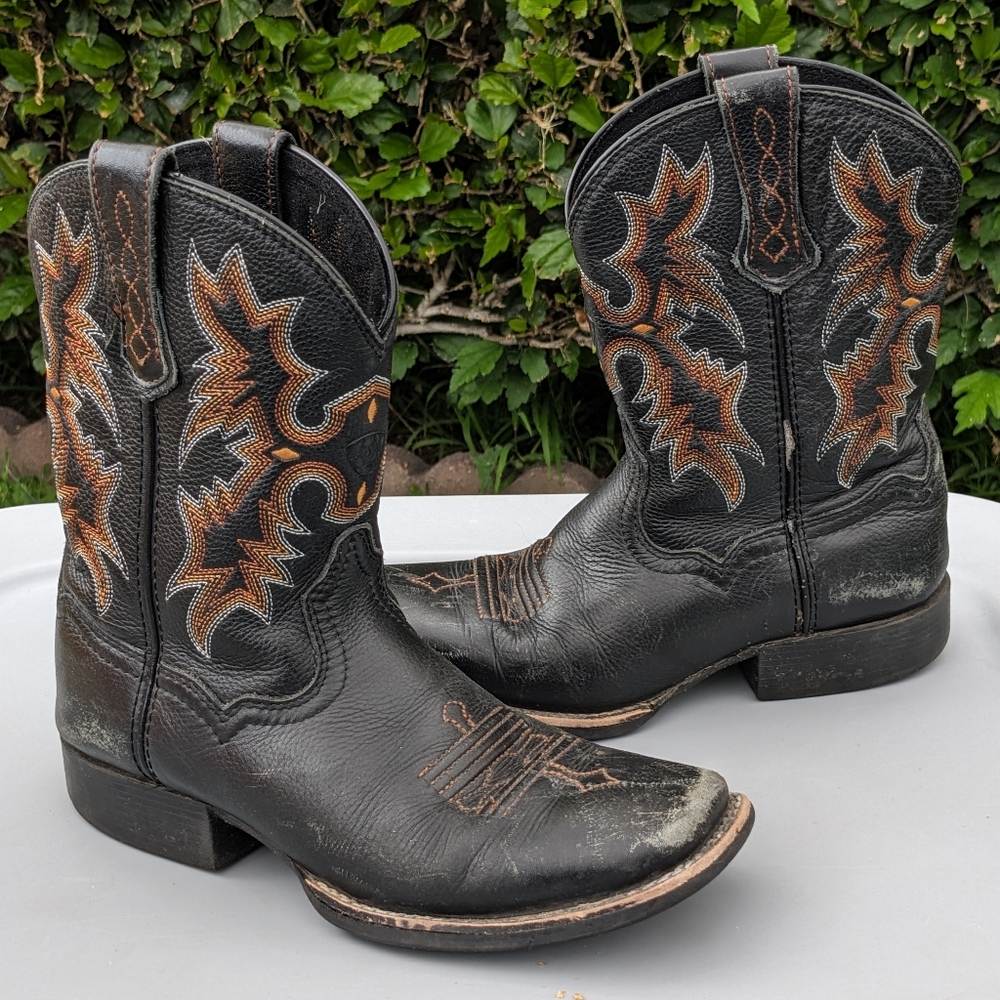 Kids Ariat Western Cowboy Boots Black